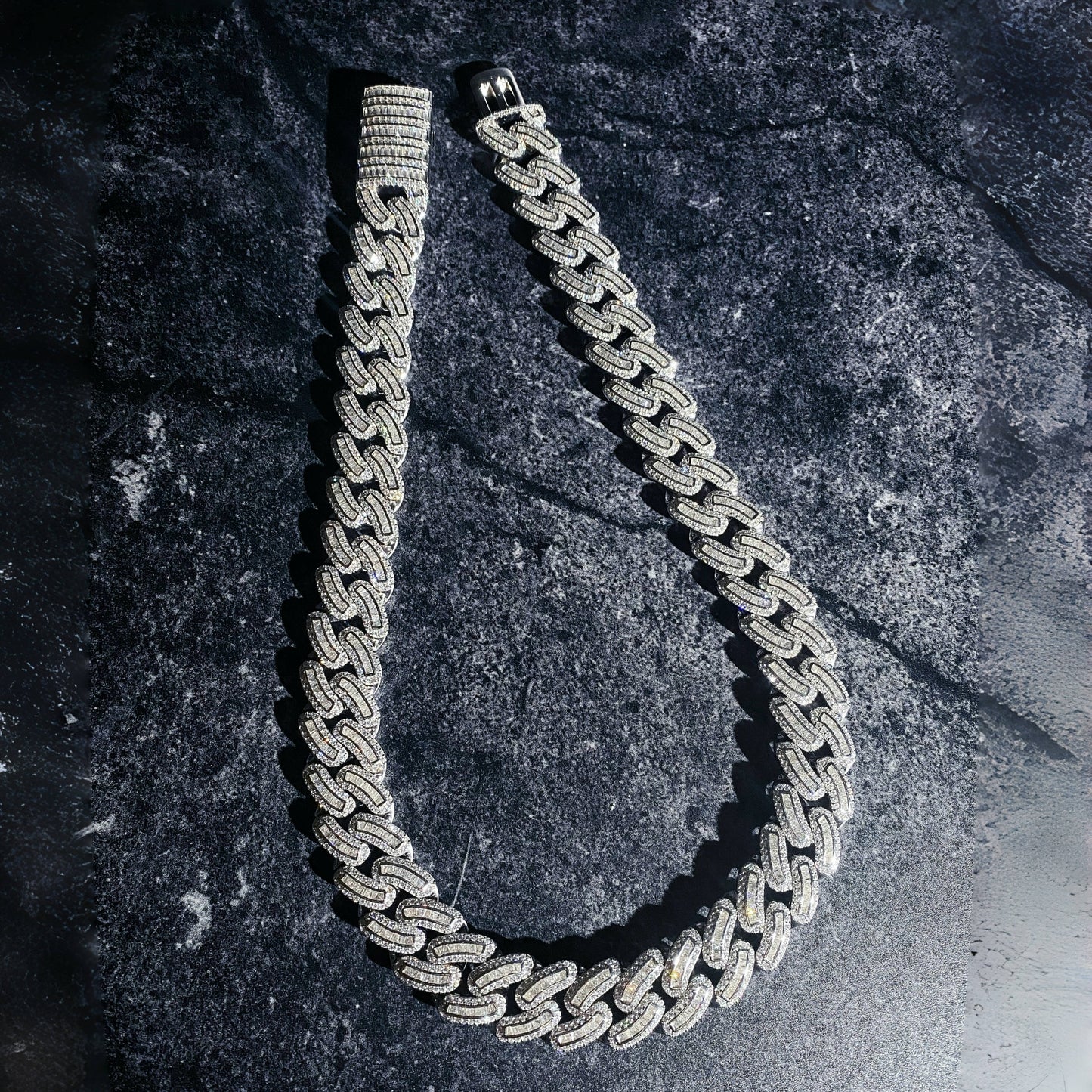 Baguette Cut Cuban Necklace (CCAD) - TMT The Money Thing