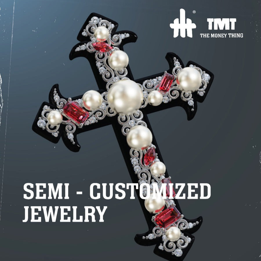 Pearl Cross Neck Pendant - Semi Customized Jewelry - TMT The Money Thing