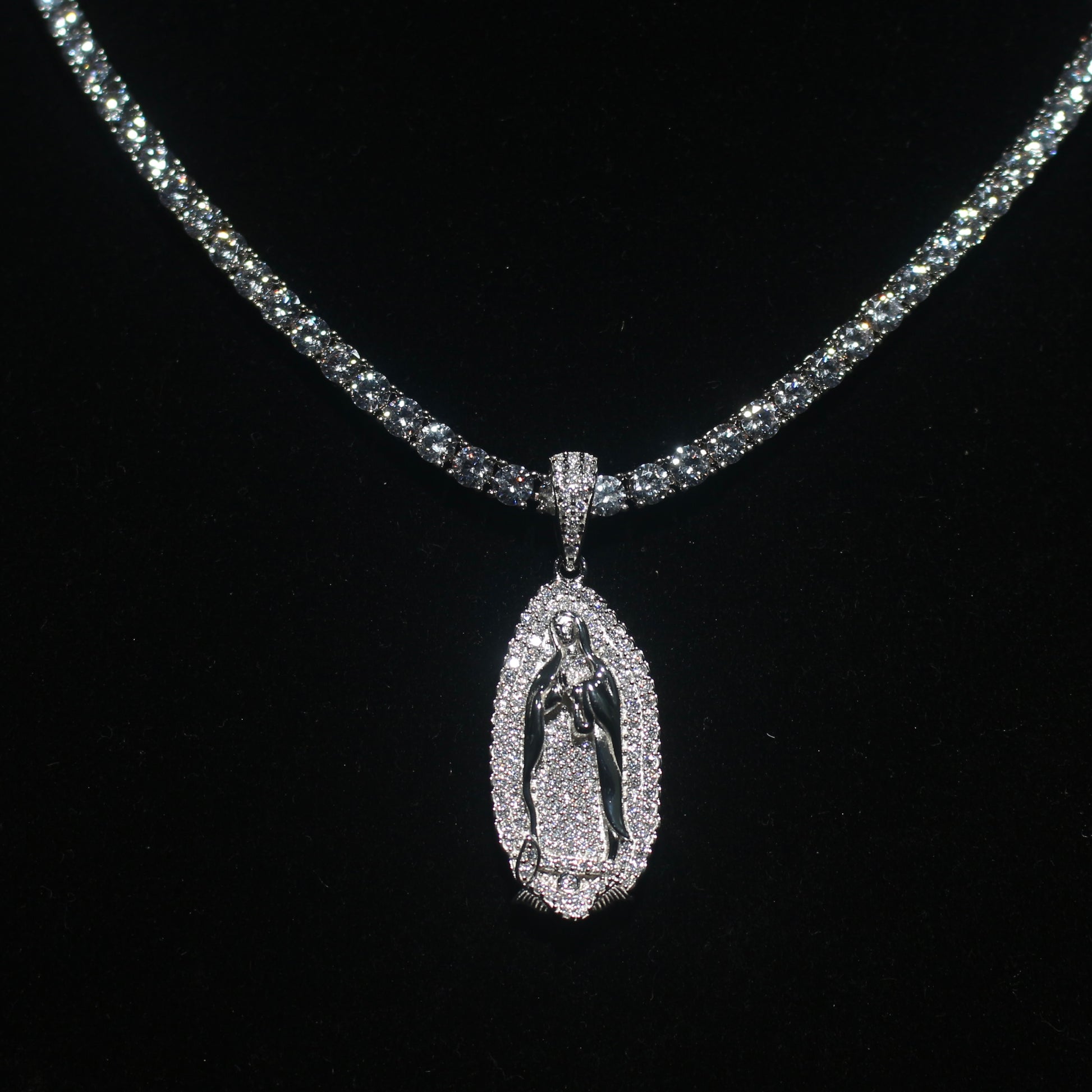 Combo Set of 4mm Tennis Chain and Mary Pendant - TMT The Money Thing