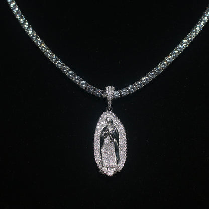 Combo Set of 4mm Tennis Chain and Mary Pendant - TMT The Money Thing